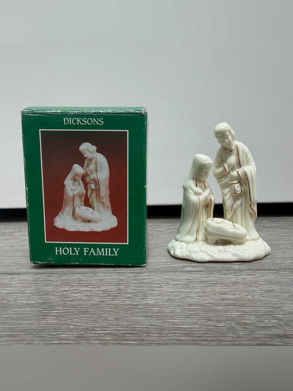 Dicksons vintage holy family nativity figurine glazed porcelain CH-377 with box